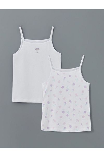 LC Waikiki New Season Square Neck Girls' Undershirt Set of 2 - S5Ac69Z4
