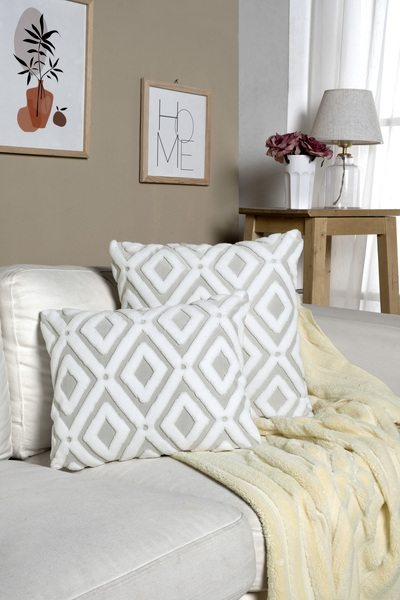 Vannes Home حزمة من 2 غطاء وسادة بوهيمي مزخرف بنمط لكمة