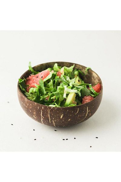 Choice 400ml Coconut Bowls For Serving Dishes Wooden Salad Wood Reusable Bowl Serving Utensils Natural Coco