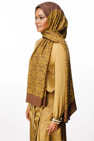 Mooncorn Πικρό καφέ και μουστάρδα Duplo Shawl Nora Pattern