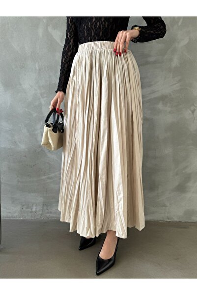 ZF BUTİK Довга спідниця-кльош - розкльошена зі зморшкуватою гумкою на талії