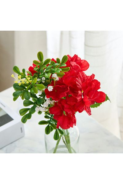 Home Box Liara Hydrangea Flower Arrangement with Still Water in Glass Bottle 33 cm