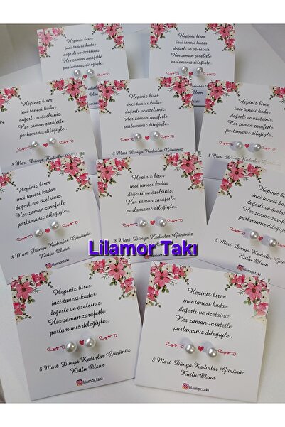 Lilamor 10 Adet 8 Mart Kadınlar Günü Hediyesi Inci Küpe