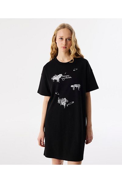 Twist Visual Printed Combed Dress