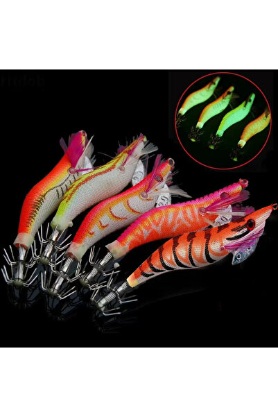 Choice 5 ألوان 5 قطع من طعوم الحبار المضيئة وخطاف الروبيان وطعوم الروبيان الآ...