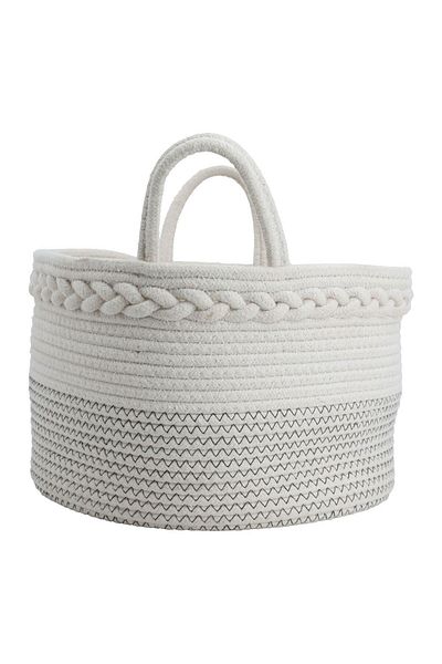 Alsaif Gallery Al Saif Gallery Cotton Baskets Set, 3 Pieces - White