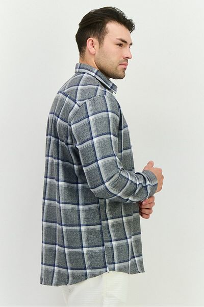 Civil Society Men Regular Fit Plaid Long Sleeve Casual Shirts, Navy