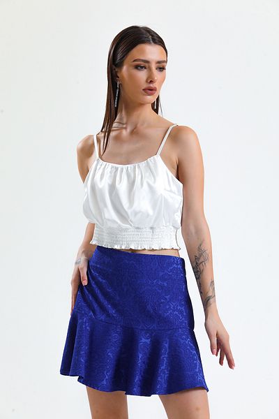 Sense Fusta scurtă cu volan Jacquard_etk32608 Saks