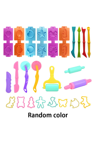 Choice 25pcs random color 4-25pcs Kids Play Dough Tool Kit Various Animal Molds Ocean Shell Shape Cutters R