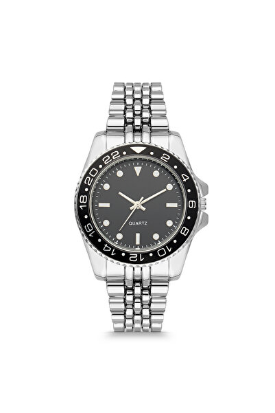 Forentina Men's Gray Metal Wrist Watch in Green Leather Box Ps3935