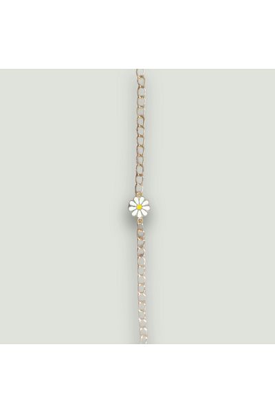 MUUN STORE Daisy Patterned Gold Color Chain Bracelet