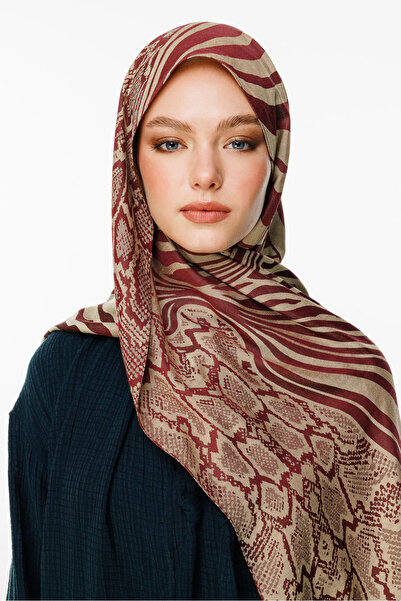 Mooncorn Σάλι διπλής όψης Riad Pattern Plum-Salmon