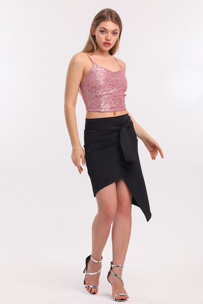 Sense Lined Croptop Strap Bustier_bus32491 Powder