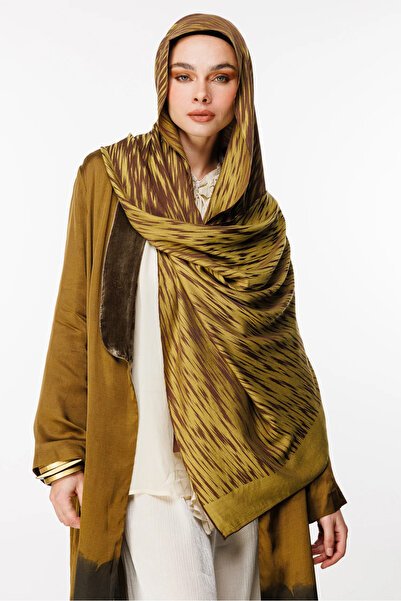 Mooncorn Σάλι διπλής όψης Selis Desen Bitter Brown-Salmon