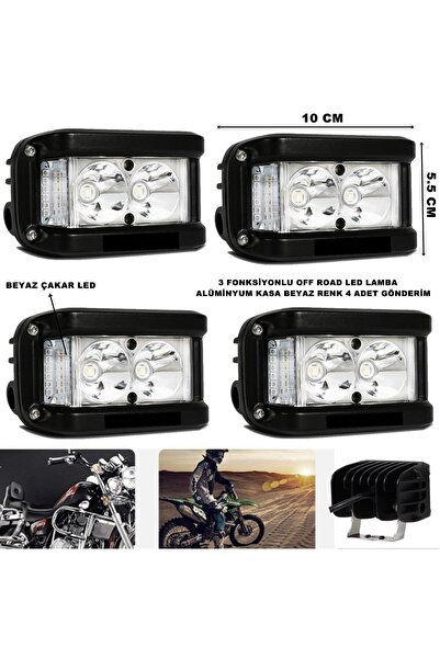 midline Lampă LED Off Road cu lumină stroboscopică albă și LED alb fix, 3 fun...