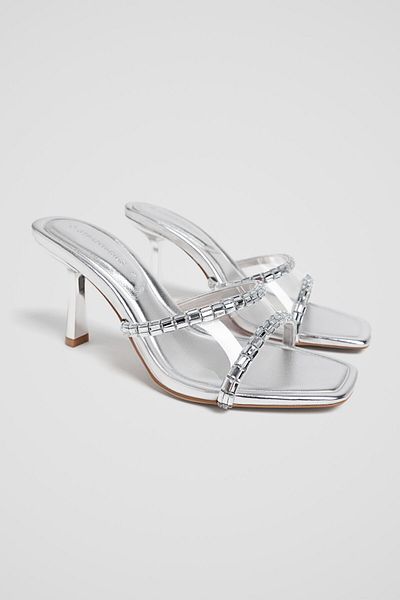 Stradivarius Vinyl Sandals With Rhinestones Limited Edition
