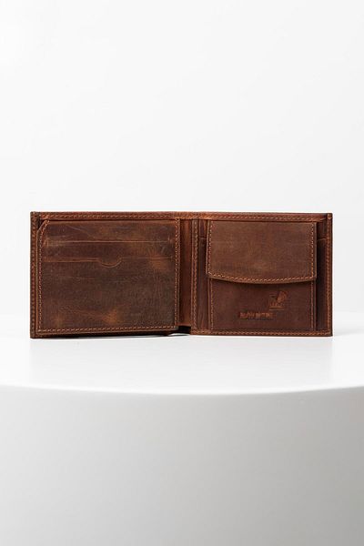 BAYDERİ Andra Genuine Leather Polite Wallet with Coin Tank
