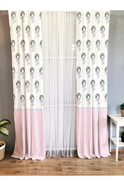 Evmila Cortina de fundal cu model balerină albă 856