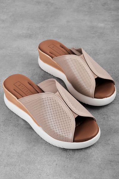 Lal Shoes & Bags Papuci de damă Dores din piele naturală cu talpă înaltă - nud