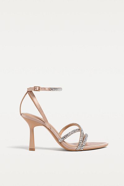 Stradivarius Heeled Rhinestone Sandals Limited Edition