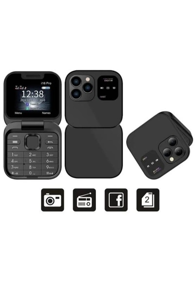 shop Flip Model Kapaklı Tuşlu Telefon Farklı Ses Modu Çift Sim Kartlı