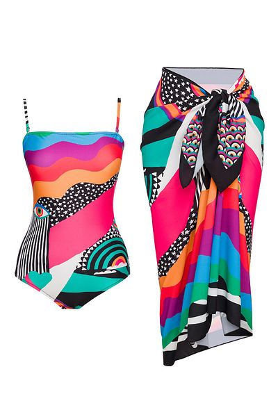 SAILOR moda Starless Swimsuit with Pareo
