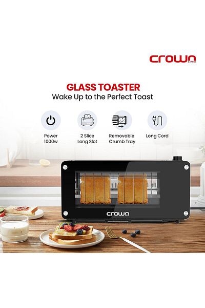 CROWNLINE Long Slot 2 Slice Toaster TR274