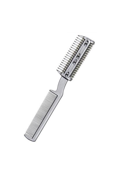 Choice silver Pet Dog Hair Trimmer Comb Cutting Cut With 2 Blades Grooming Razor Thinning Dog Cat Combs Dog
