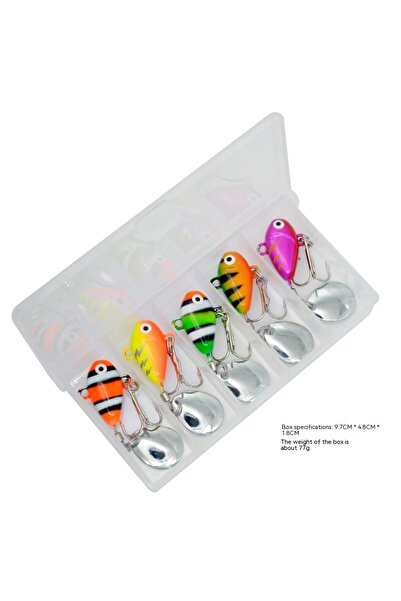 jooyoo 5 قطع من الطعوم الوهمية الدوارة الملونة من ريمكس، مجموعة VIB Sequins، ...