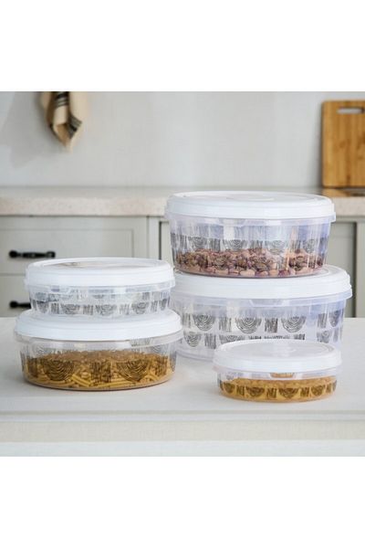 Home Box Spectra 5-Piece Sapphire Printed Container Set