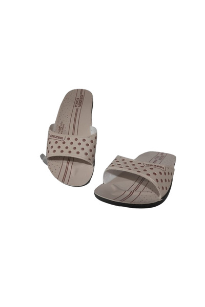 GEZER Ge069-10 Women's Cream-Black Thin Sole Daily Walking Slippers