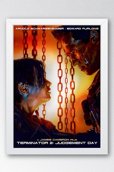 Saturn Πίνακας με κορνίζα Terminator 2 - Πίνακας αφίσας ταινίας Terminator