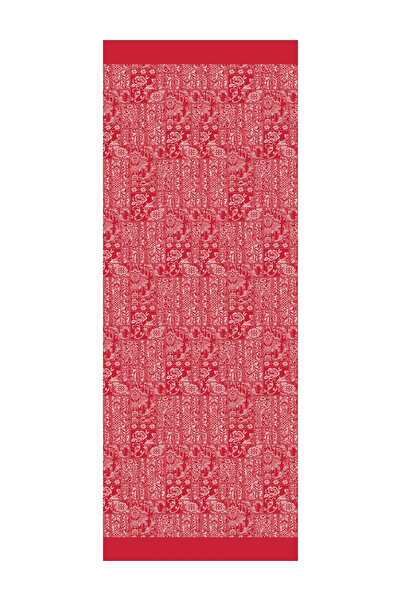 Mooncorn Σάλι διπλής όψης με μοτίβο χέννας Claret Red-Mint Green