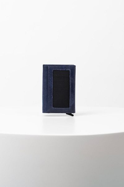 BAYDERİ Valde Genuine Leather Mechanical Card Holder Wallet