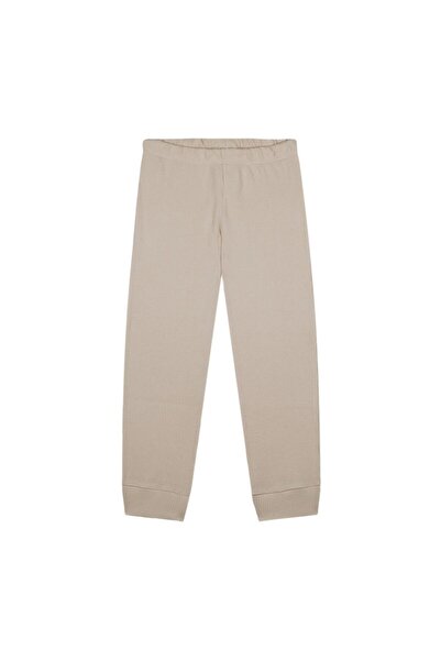 Antebies Beige Waffle Short Sleeve Sleepwear with Green Detail