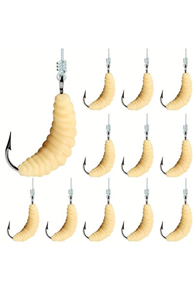 Choice 50 قطعة 50 قطعة دودة خبز ناعمة دودة يرقة طُعم ناعم طُعم سمك فم الحصان طُعم سمك صيد السمك طُعم بيونيك