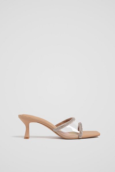 Stradivarius Vinyl Sandals With Rhinestones Limited Edition