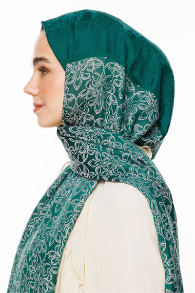 Mooncorn Nora Pattern Double Sided Shawl Emerald-Pink