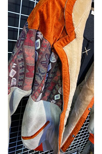 AZTEK VİNTAGE Aztek vintage kürklü oversize mont