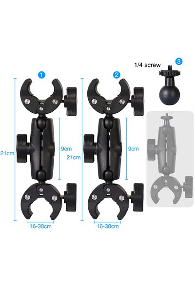 Choice Long clamp x2 Motorcycle Bike Panoramic Selfie Stick for insta360 One X2 X3 Monopod Handlebar Mount