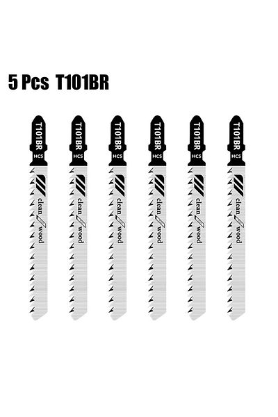 Choice A 5PCS/set Jigsaw Blades T101BR Sawblade Woodworking Tools 100mm Down Cutting Fits Power Tool HCS L.