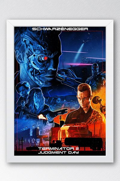 Saturn Πίνακας με κορνίζα Terminator 2 - Πίνακας αφίσας ταινίας Terminator