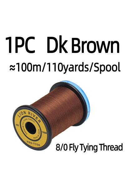 Choice خيط ربط الذباب الملتوي DK Brown مقاس 8/0، 1 قطعة، خيط عالي الشد، لصيد ...