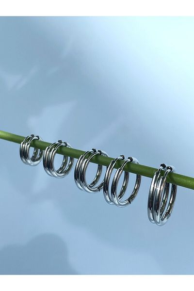 kurukafagift أقراط دائرية من الفولاذ 1 زوج