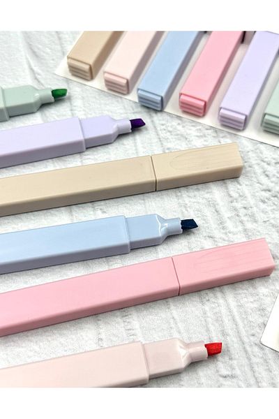 ZeCo Collection Soft Pastel Colored Marker Set of 6 Pink