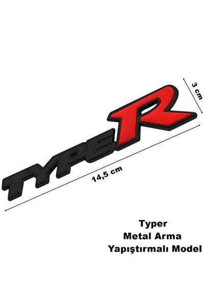 midline Typer metal arma yapıştırma siyah kırmızı typer desenli metal arma ba...