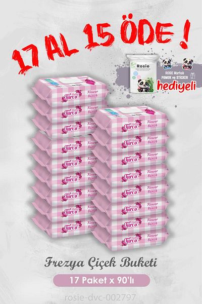 Baby Turco Buy 17 Pay 15 Freesia Flower Bouquet 90 Sheets Wet Towel and Rosie