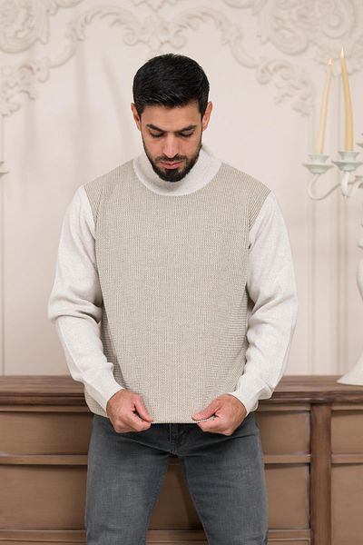 Woolen World Ανδρικό πλεκτό πουλόβερ με μοτίβο μαλλί
