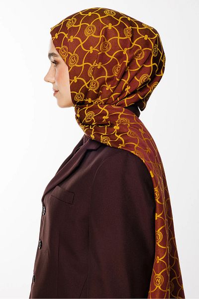 Mooncorn Κίτρινο σάλι διπλής όψης Marrakech Pattern