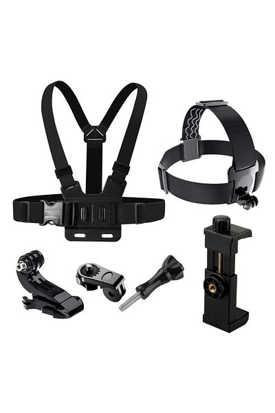 Choice 6Pcs All-in-One 6pcs Action Camera Kit Head Strap Chest Strap Mount Adjustable for GoPro Phone Osmo